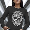 Halloween Costume Skull Boston Terrier Dog Lover Women Long Sleeve T-Shirt, Boston Terrier Halloween Shirts, funny gift