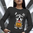 Halloween Dog Boston Terrier Mummy Costume Men Women Kids Women Long Sleeve T-Shirt, Boston Terrier Halloween Shirts, funny gift