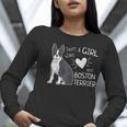 Just A Girl Who Loves Her Boston Terrier Puppy Love Women Long Sleeve T-Shirt, funny gift