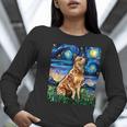 Red Heeler Starry Night Cattle Dog Colorful Art By Aja For Men Women Girls Kids Women Long Sleeve T-Shirt, funny gift