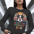 Retro Boston Terrier Dad Women Long Sleeve T-Shirt, Boston Terrier Dad Shirts, funny gift
