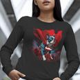 Super Power Superhero Boston Terrier Dog For Men Women Kids Women Long Sleeve T-Shirt, funny gift