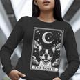 Tarot Card Vintage Crescent Moon Boston Terrier Dog Mom Women Long Sleeve T-Shirt, Boston Terrier Mom Shirts, Boston Terrier Tarot Shirts, funny gift
