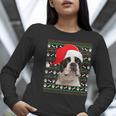 Ugly Xmas Sweater Santa Boston Terrier Dog Christmas For Men Women Kids Women Long Sleeve T-Shirt, Boston Terrier Christmas Shirts, funny gift