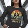 Vintage Boston Terrier Mom Dog Lovers Mother's Day Women Long Sleeve T-Shirt, Boston Terrier Mom Shirts, funny gift