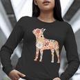 Vintage Floral Boston Terrier For Dog Lover Women Long Sleeve T-Shirt, funny gift