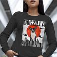 Vintage Japanese Dogzilla Boston Terrier Women Long Sleeve T-Shirt, funny gift
