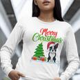 Boston Terrier Christmas Tree Lights Xmas Dog Lover Women Long Sleeve T-Shirt, Boston Terrier Christmas Shirts, funny gift