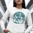 Boston Terrier Cowboy UFO Shirt Vintage Western Dog Mom Tee Women Long Sleeve T-Shirt, Boston Terrier Mom Shirts, funny gift