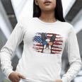 Boston Terrier Dad American Flag 4th Of July Dog Fathers Day Women Long Sleeve T-Shirt, Boston Terrier Dad Shirts, American Boston Terrier Shirts, Boston Terrier 4th Of July Shirts, funny gift