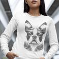 Boston Terrier Dog Bostie Nature Memorial Idea Men Women Women Long Sleeve T-Shirt, funny gift