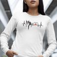 Boston Terrier EKG Heartbeat Heart Line Dog Lovers Women Long Sleeve T-Shirt, funny gift
