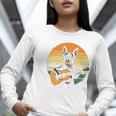Boston Terrier Guitar Retro Women Long Sleeve T-Shirt, funny gift