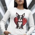 Boston Terrier Mom Dad Bostie Dog Lover Valentines Day Women Long Sleeve T-Shirt, Boston Terrier Dad Shirts, Boston Terrier Mom Shirts, funny gift