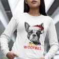 Boston Terrier Santa Claus Hat Merry Christmas Dog X-Mas Women Long Sleeve T-Shirt, Boston Terrier Christmas Shirts, funny gift