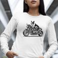 Cool Boston Terrier Riding a Motorcycle Biker Dog Lover For Men Women Kids Women Long Sleeve T-Shirt, Boston Terrier Riding Shirts, funny gift