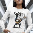 Dog Playing Guitar Singing Boston Terrier For Men Women Girls Kids Women Long Sleeve T-Shirt, funny gift