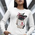 Girls I Heart Mom Love Mama Boston Terrier Dog Lover Women Long Sleeve T-Shirt, Boston Terrier Mom Shirts, funny gift