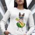 Hawaiian Boston Terrier Dog Pineapple Ukulele Summer For Men Women Girls Kids Women Long Sleeve T-Shirt, funny gift