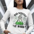 Mad Scientist Science Teacher Halloween Costume Teen Girls Women Long Sleeve T-Shirt, Science Teacher Shirts, funny gift