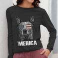 4th July Blue Heeler Dog Merica Patriotic USA Flag Cute Women Long Sleeve T-Shirt, funny design
