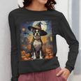 Aesthetic Halloween Boston Terrier Dog Witch Pumpkin For Men Women Kids Women Long Sleeve T-Shirt, Boston Terrier Halloween Gifts, funny design