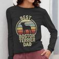 Best Dog Father Dad Vintage Boston Terrier For Men Women Women Long Sleeve T-Shirt, Couple Gifts, Boston Terrier Dad Gifts, funny design