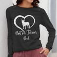 Boston Terrier Dad Cute Boston Terrier Silhouette Heart Women Long Sleeve T-Shirt, Couple Gifts, Boston Terrier Dad Gifts, funny design