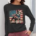 Boston Terrier Dog 4th Of July USA American Flag Patriotic Women Long Sleeve T-Shirt, Patriotic Boston Terrier Gifts, American Boston Terrier Gifts, Boston Terrier 4th Of July Gifts, funny design