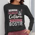 Boston Terrier Dog Bostie Halloween Costume Dog For Kids Women Long Sleeve T-Shirt, Boston Terrier Halloween Gifts, funny design