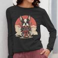 Boston Terrier Dog Japanese Style Samurai Dogs Women Long Sleeve T-Shirt, funny design