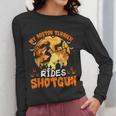 My Boston Terrier Dog Rides Shotgun Witch Halloween Men Women Women Long Sleeve T-Shirt, Boston Terrier Halloween Gifts, funny design