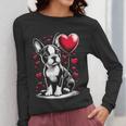Boston Terrier Dog Valentine's Day Dog Owner Women Long Sleeve T-Shirt, funny design