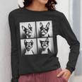 Boston Terrier Dogs With Sunglasses Photo Pets Meme Women Long Sleeve T-Shirt, funny design