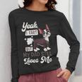Boston Terrier Fart American Gentleman Non-Sporting Dog Women Long Sleeve T-Shirt, American Boston Terrier Gifts, funny design