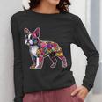 Boston Terrier Floral Dog Lover Vintage Distressed For Men Women Kids Women Long Sleeve T-Shirt, funny design