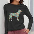 Boston Terrier Flower Silhouette Floral Dog Men Women Girls Kids Women Long Sleeve T-Shirt, funny design
