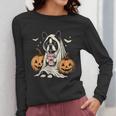 Boston Terrier Ghost Boo Halloween Costume Spooky Season Women Long Sleeve T-Shirt, Boston Terrier Ghost Gifts, Boston Terrier Halloween Gifts, funny design