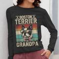 Boston Terrier Grandpa Dog Lover Father's Day Women Long Sleeve T-Shirt, funny design