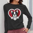 Boston Terrier Heart Cute Puppy Lover Or Dog Owner Women Long Sleeve T-Shirt, funny design