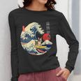 Boston Terrier Japanese Kanagawa Wave Surf Loyal Dog Men Women Kids Women Long Sleeve T-Shirt, funny design