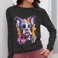 Boston Terrier Lover Pop Art Color Boston Terrier Dog For Men Women Girls Kids Women Long Sleeve T-Shirt, funny design