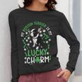 My Boston Terrier Is My Lucky Charm Paw Dog St Patrick's Day Women Long Sleeve T-Shirt, funny design