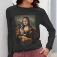 Boston Terrier Mona Lisa Painting Art Dog Mom Dad For Men Women Kids Women Long Sleeve T-Shirt, Couple Gifts, Mom Gifts, Boston Terrier Dad Gifts, Boston Terrier Mom Gifts, funny design