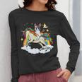 Boston Terrier Riding Unicorn Boys Girls Kids Rainbow Women Long Sleeve T-Shirt, Boston Terrier Riding Gifts, funny design