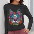 Boston Terrier Sugar Skull Dog Day Of The Dead Women Long Sleeve T-Shirt, funny design