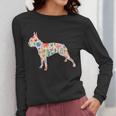 Boston Terrier Watercolor Flowers Women Long Sleeve T-Shirt, funny design