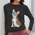 Brindle Boston Terrier Dog Patriotic Shirt USA Flag Women Long Sleeve T-Shirt, Patriotic Boston Terrier Gifts, funny design