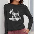 Bull Terrier Skeleton Birthday Halloween Kids Women Long Sleeve T-Shirt, funny design