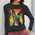 Dog Boston Terrier Hawaiian Women Long Sleeve T-Shirt, funny design